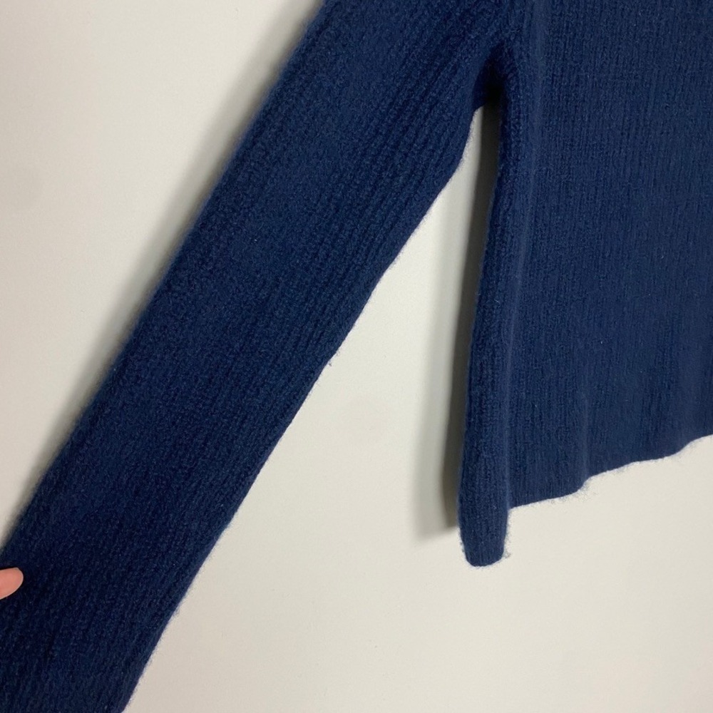 Jenni Kayne 100% Cashmere Fisherman Ribbed Crewneck Sweater Navy Blue Small - Picture 5 of 8